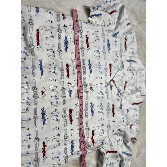 Elisabeth By Liz Claiborne Vintage Car & Palm Tree Print Short Sleeve Shirt Size - Picture 5 of 6